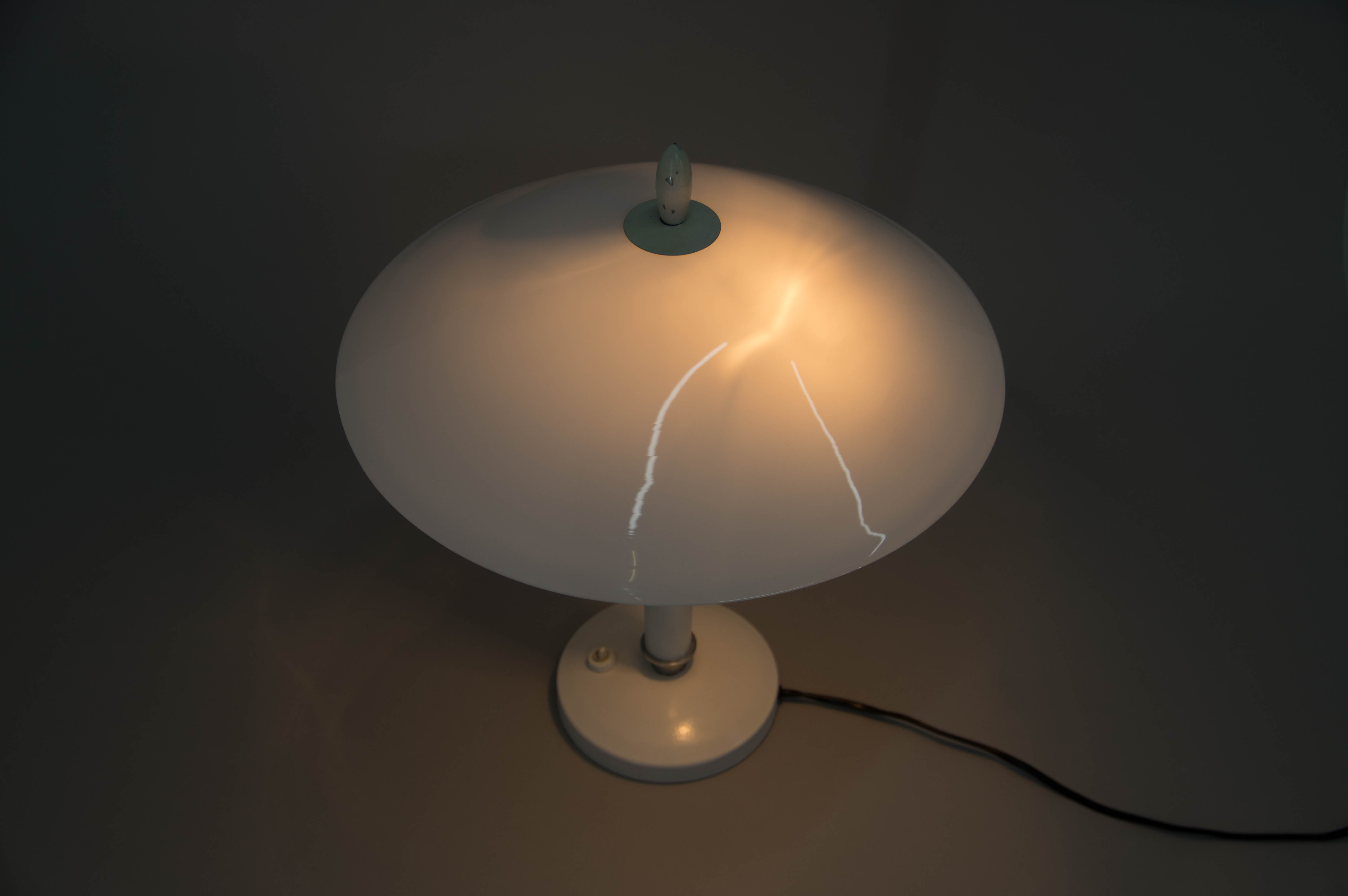 White mid-century table lamp, 1950s