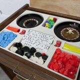 Unique table de chevet jeux 1960 15 jeux complets pieds compas 1960