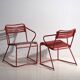 Antique red garden chairs (c.1920). Set of 4 pieces #37