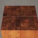 Brutalist solid Teak wood Stool or Side Table. 1990s