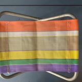 Vintage folding beach stool, stripe, nylon, 1960