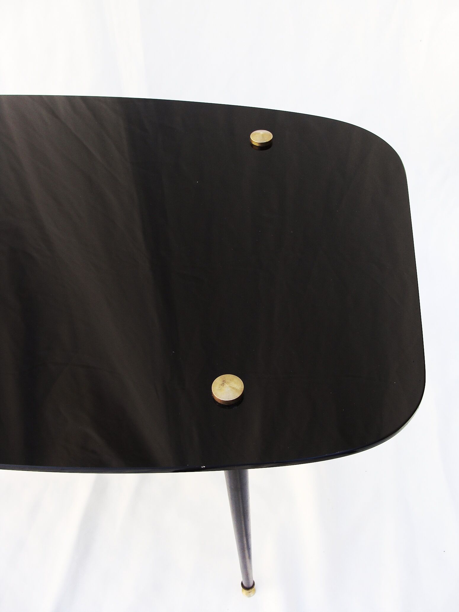 Black glass coffee table 1950