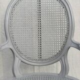 Louis xvi style “grey lacquered” armchair