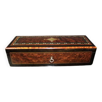 Napoleon iii period jewelry box in marquetry late 19th century