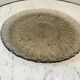 Round dish in smoked glass flower pattern 70s