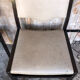 Pair of vintage cream wood & skai Scandinavian chairs