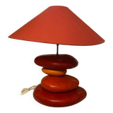 Vintage 1980s chestnut François pebble lamp