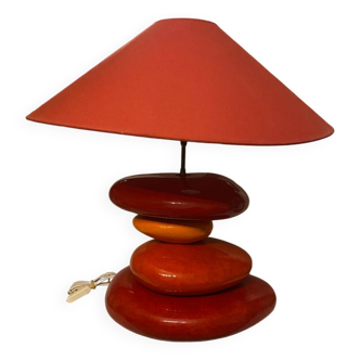 Vintage 1980s chestnut François pebble lamp
