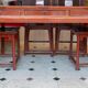 Set of 1 table + 6 antique Chinese chairs.