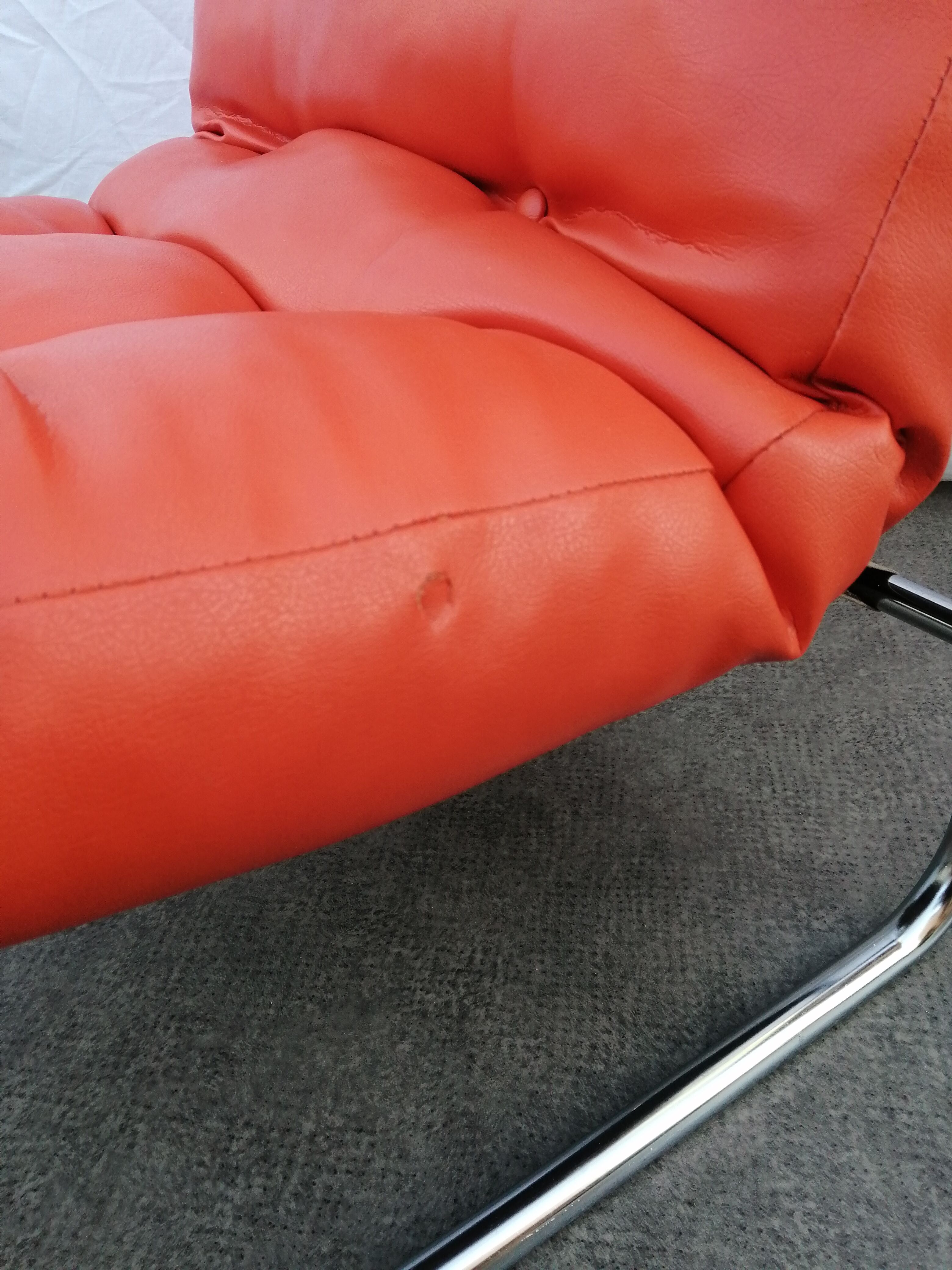 Orange pixi model armchair designed for Ikea by designer Gillis Lundgren 1970