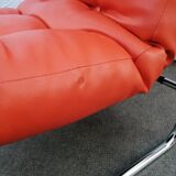 Orange pixi model armchair designed for Ikea by designer Gillis Lundgren 1970