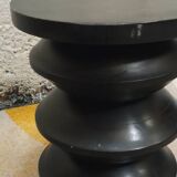 Black solid wood stool
