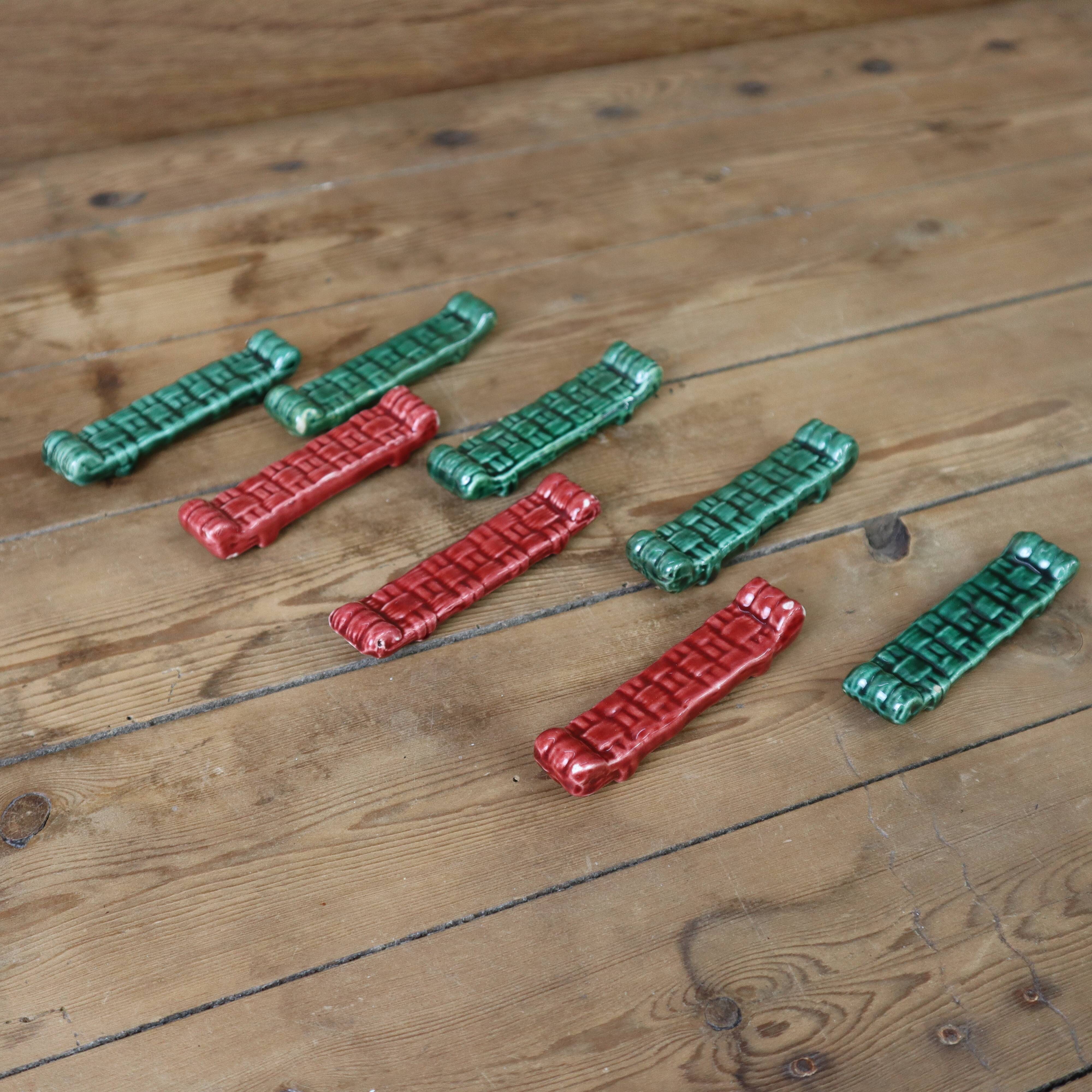 Set of 8 lonchamp france knife holders in barbotine