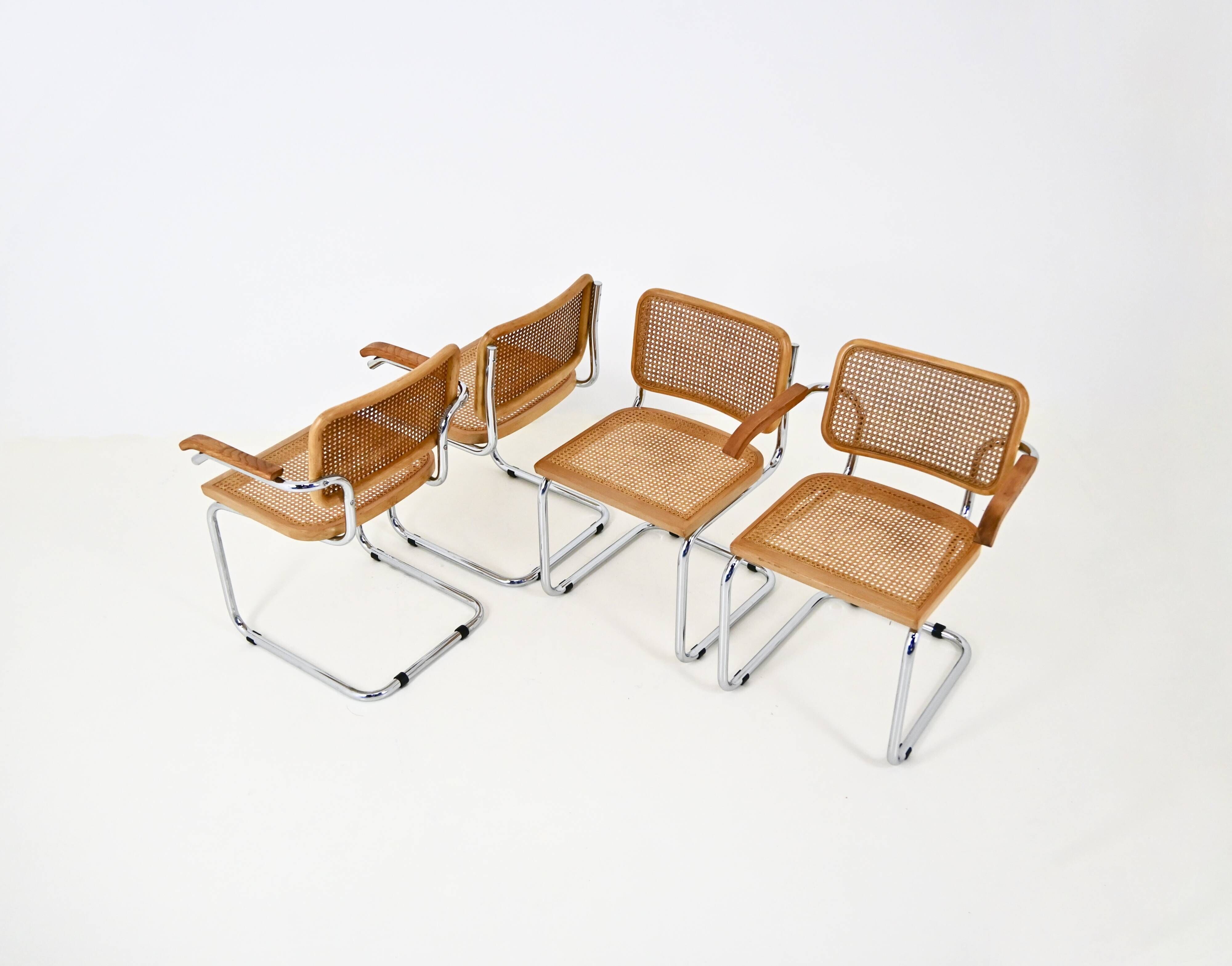 Set of 4 dining chairs Style B32 by Marcel Breuer