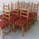 Vintage danish brutalist ladder back oak dining chairs