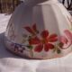 Earthenware bowl of Saint Amand Hamage north diam 15 cm H 9 cm flower pattern