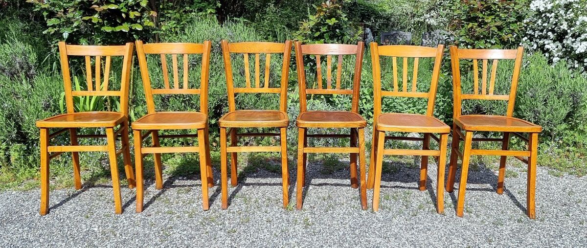 6 country bistro chairs 40s