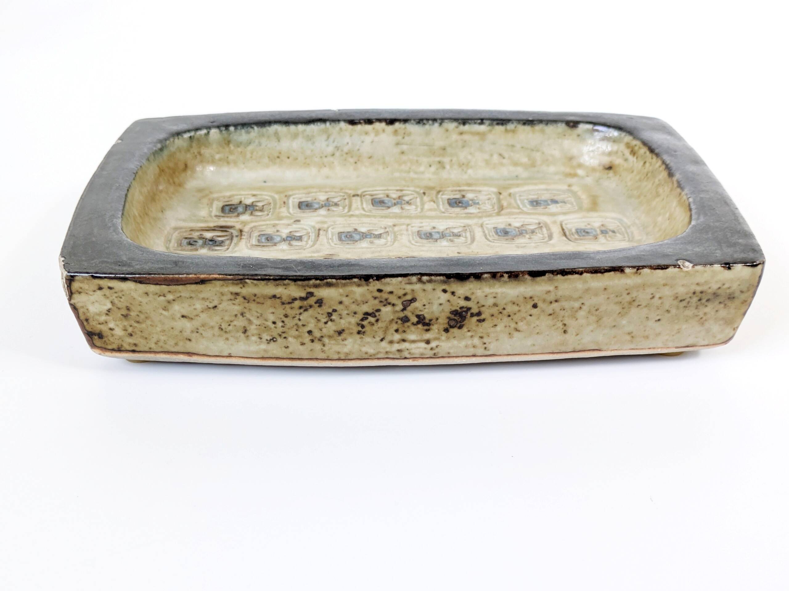 Brutalist Royal Copenhagen trinket tray by Jørgen Mogensen, 1960s