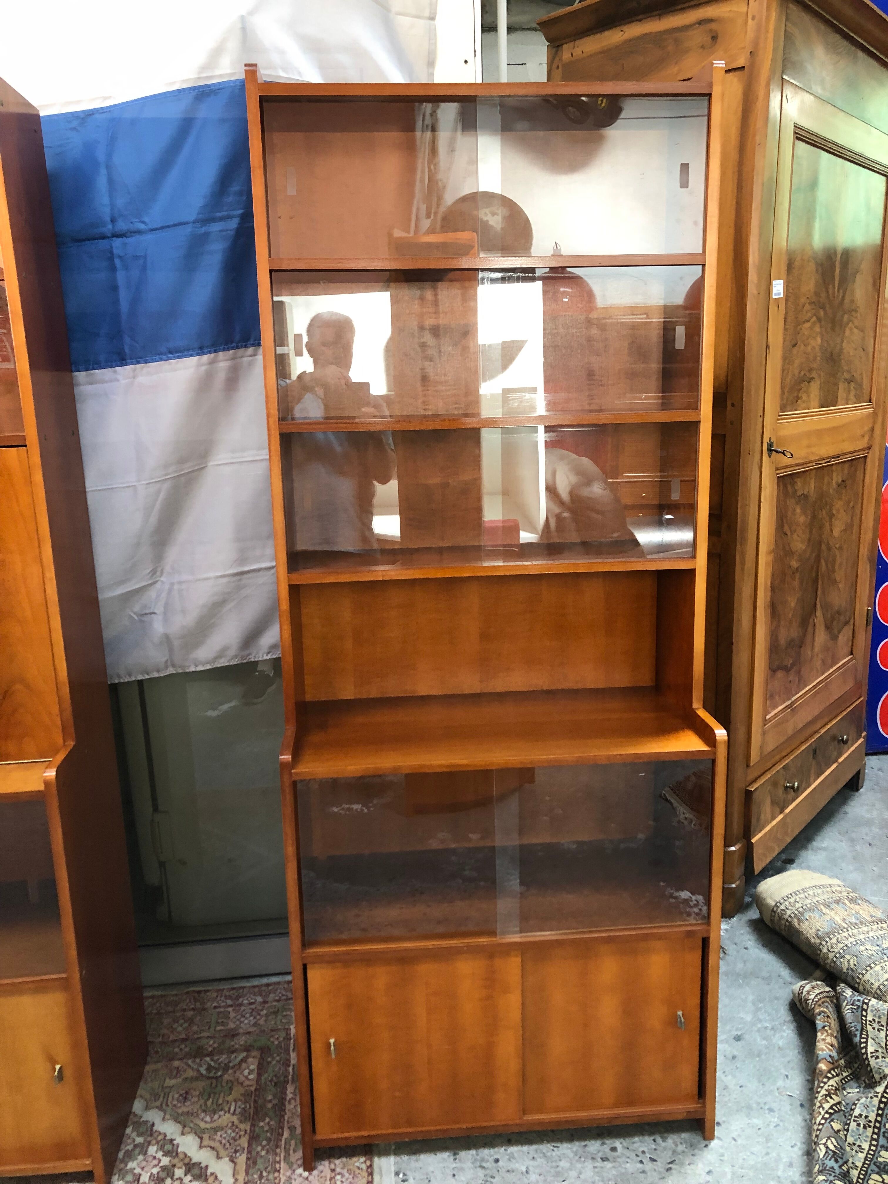 Scandinavian style glass library from the 60s