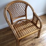 Rattan and wicker sofa and armchair