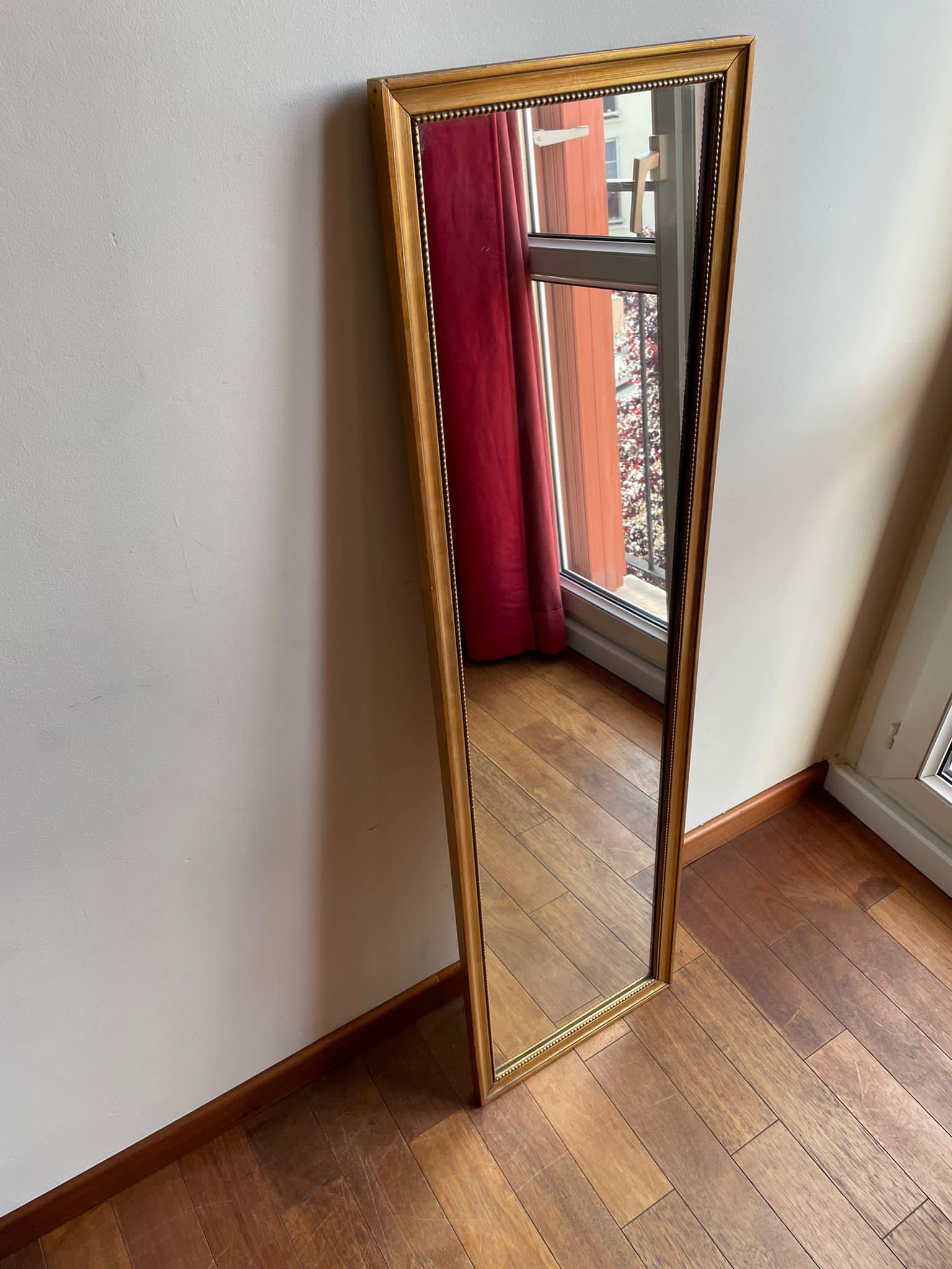 Long mirror golden frame