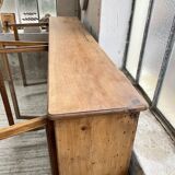 Enfilade de métier en chêne avec portes vitrées