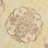 3x6 Pale Yellow & Brown Classic Turkish Rug, 110x197Cm