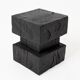 Ebonized solid wood sculptural stool / side table, Logniture