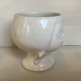 Head girl cache pot vase white earthenware