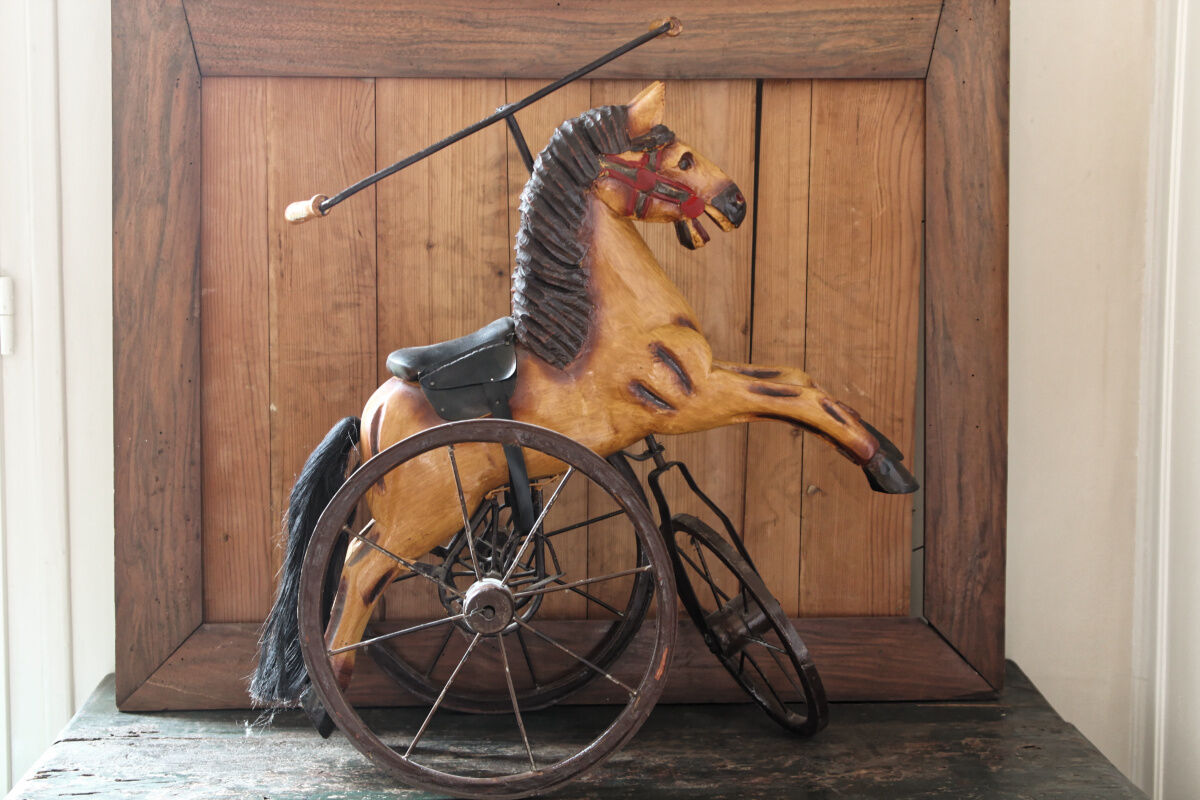 Old miniature horse tricycle
