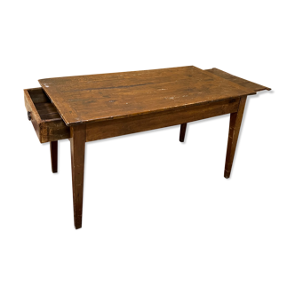 Table de ferme ancienne de cuisine en bois naturelle