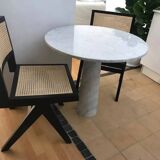 Bottega white Carrara marble dining table