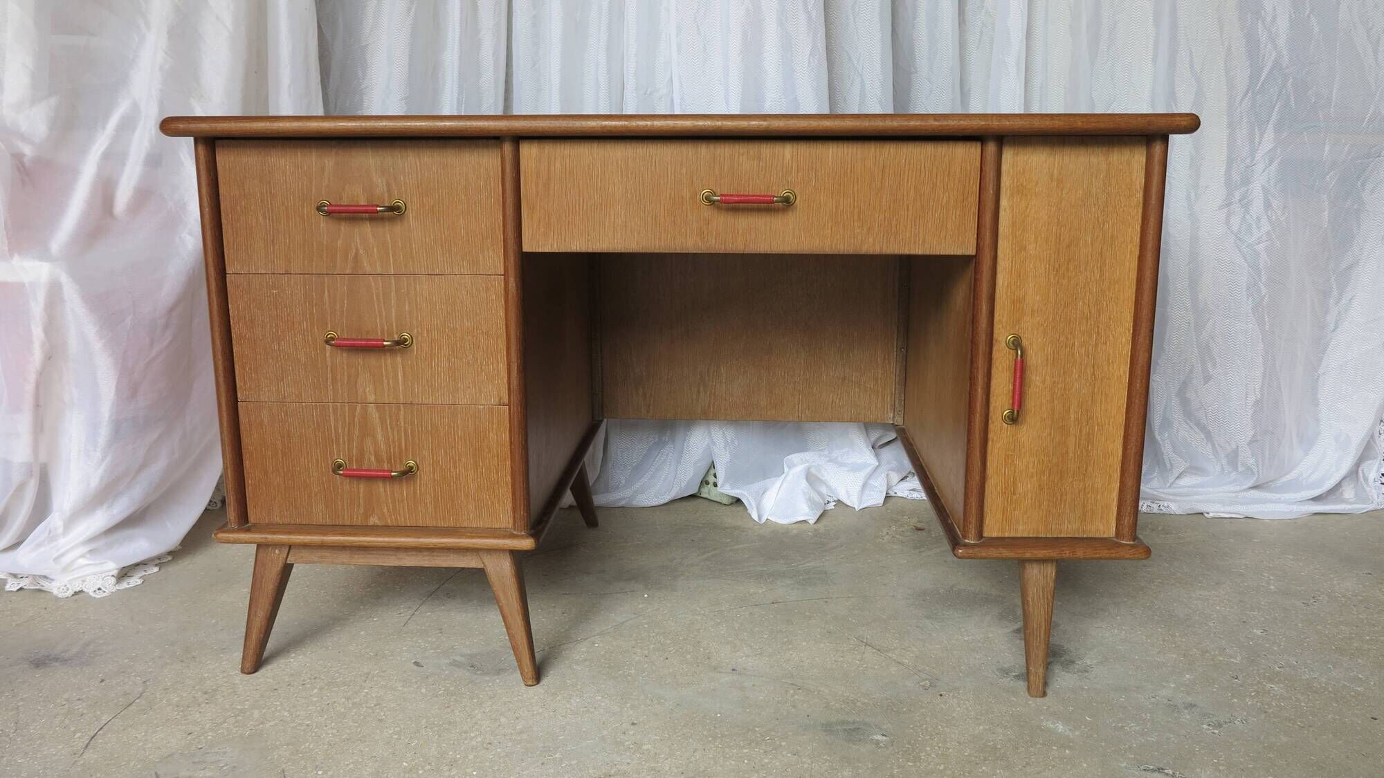 Minister's desk 1960s light oak