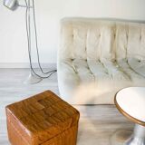 Square leather patchwork de Sede box pouf 1970