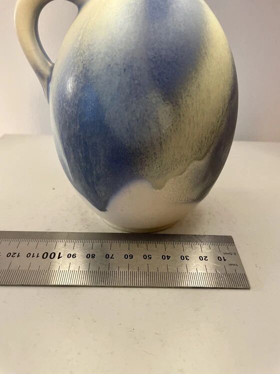 Small wireless West German pottery vase lamp with Japanese shade.