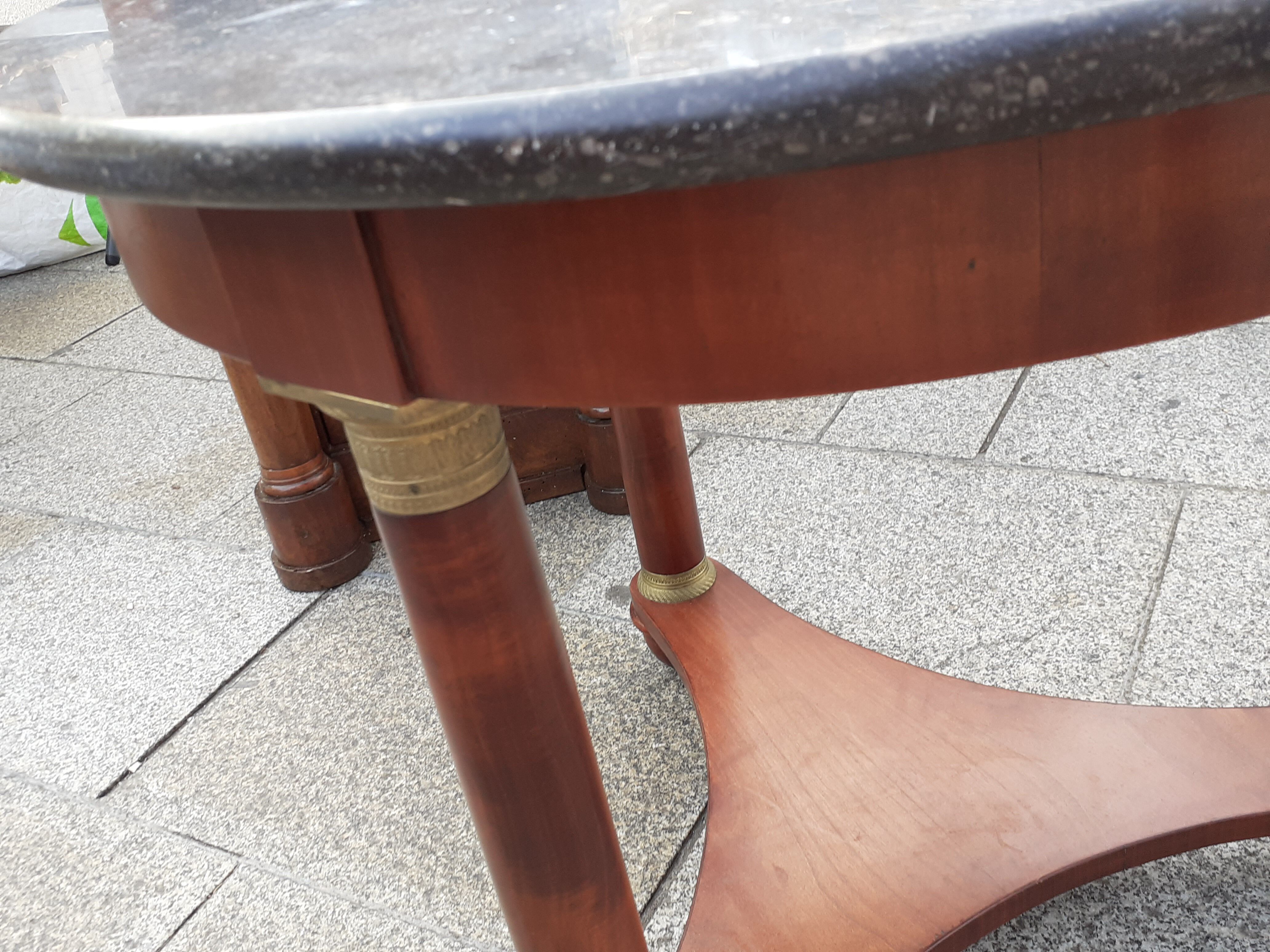 Ancient Gueridon with marble top side table empire style