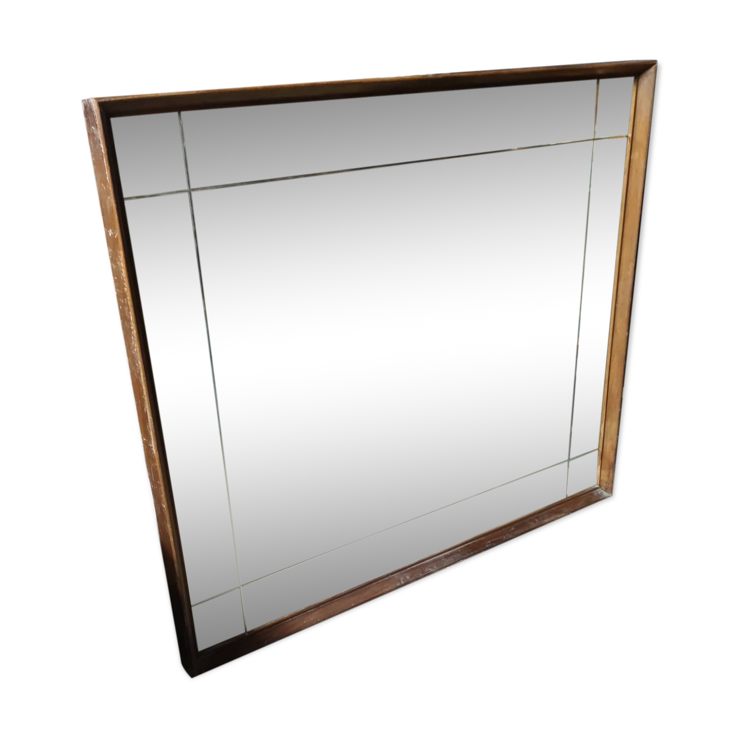 Charming Parisian bistro mirror with wheel-clading work 125x105cm