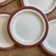 Set of 11 vintage dessert plates - Monaco red model by Salins