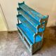 Sideboard 4 shelves and 2 glass doors in blue wood
