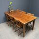 Rustic french farmhouse dining table made of oak and elm