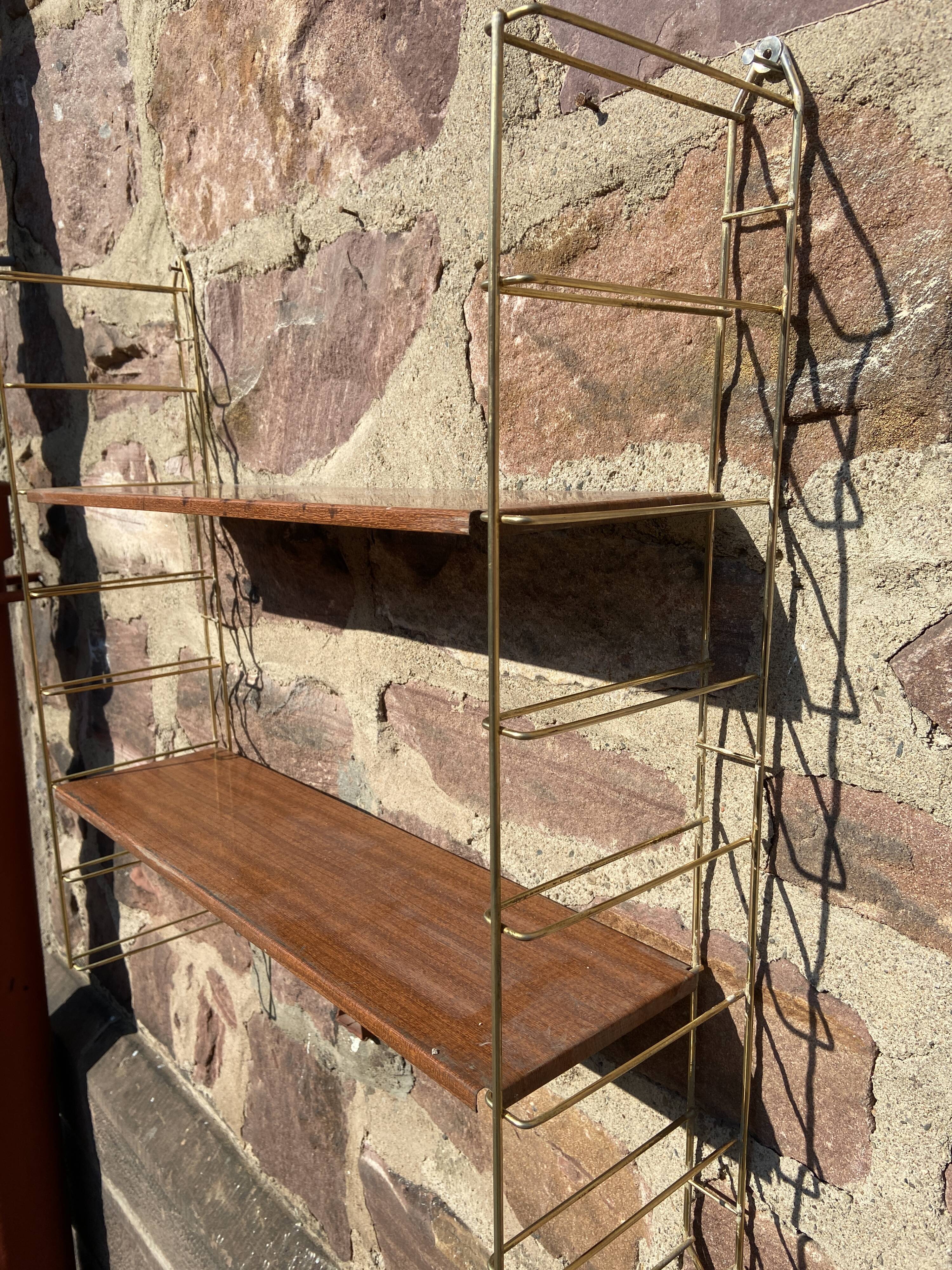 old industrial metal shelf Scandinavian shelf String 1960