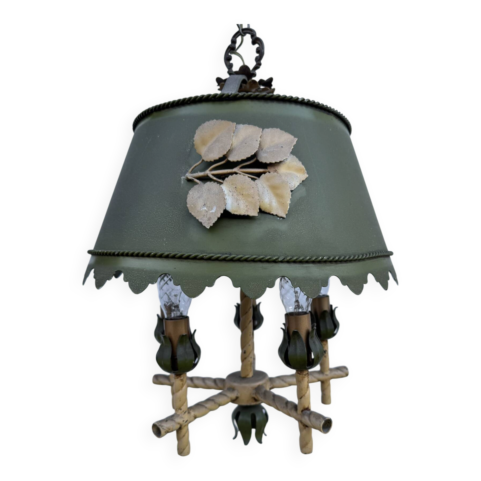 Florentine style chandelier Hollywood Regency 1960s