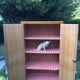 School vintage 1950 in blond oak wardrobe