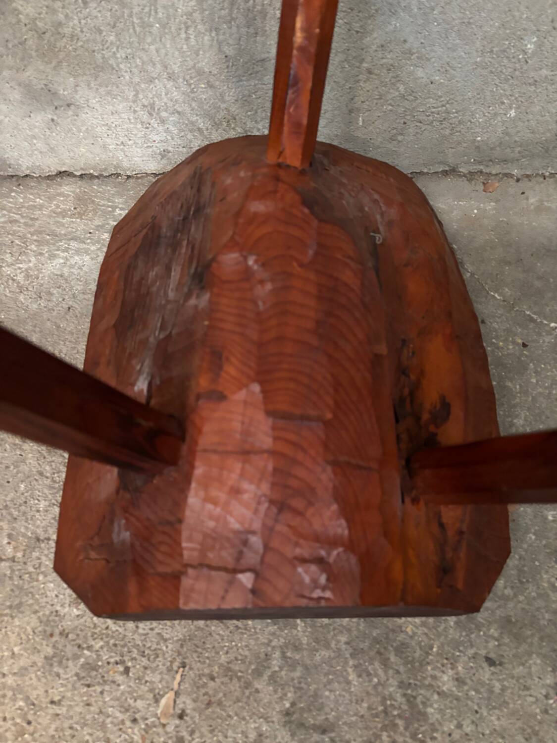 Brutalist stool solid oak Mobichalet type