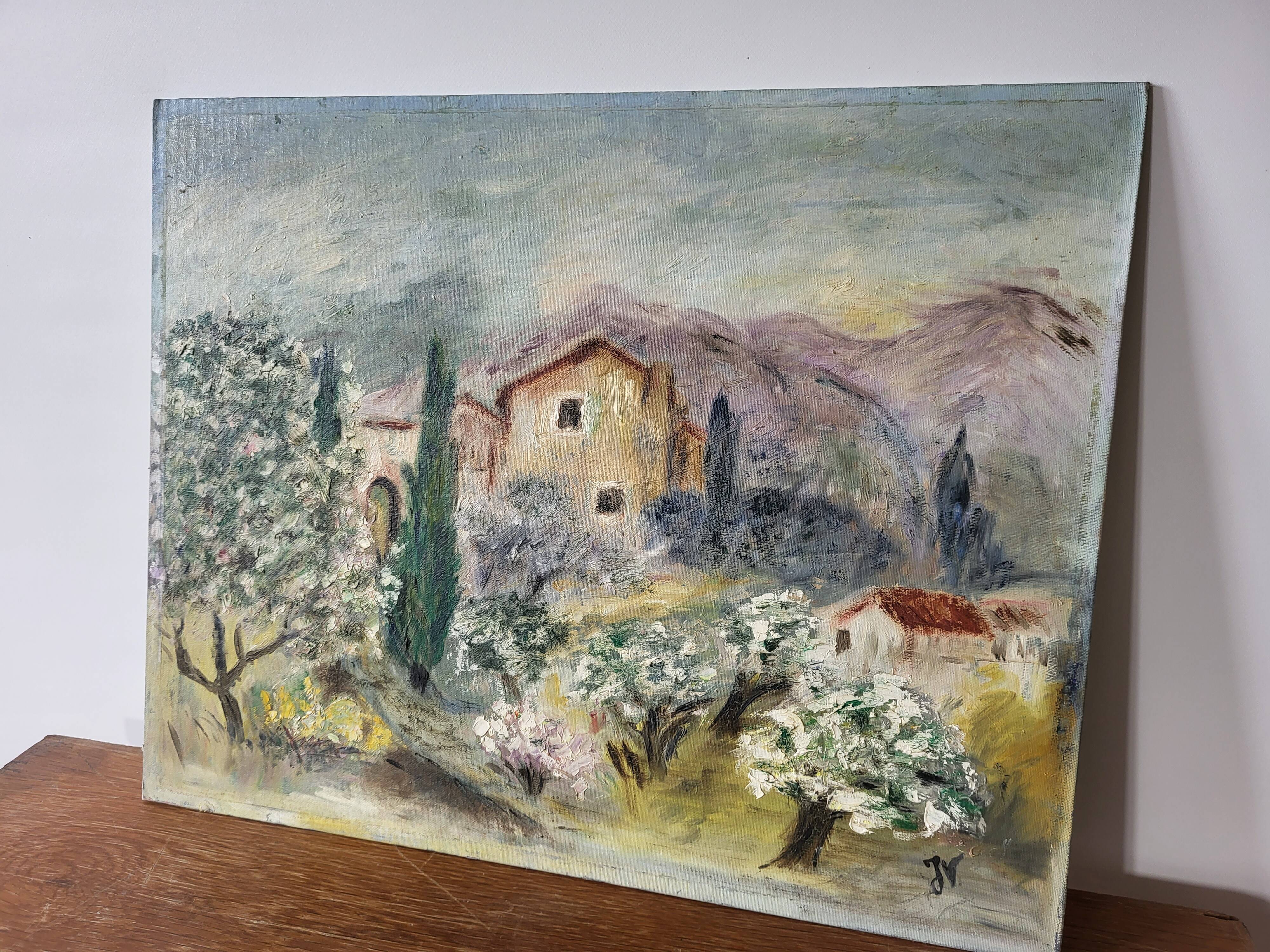 Oil painting on cardboard - Landscape