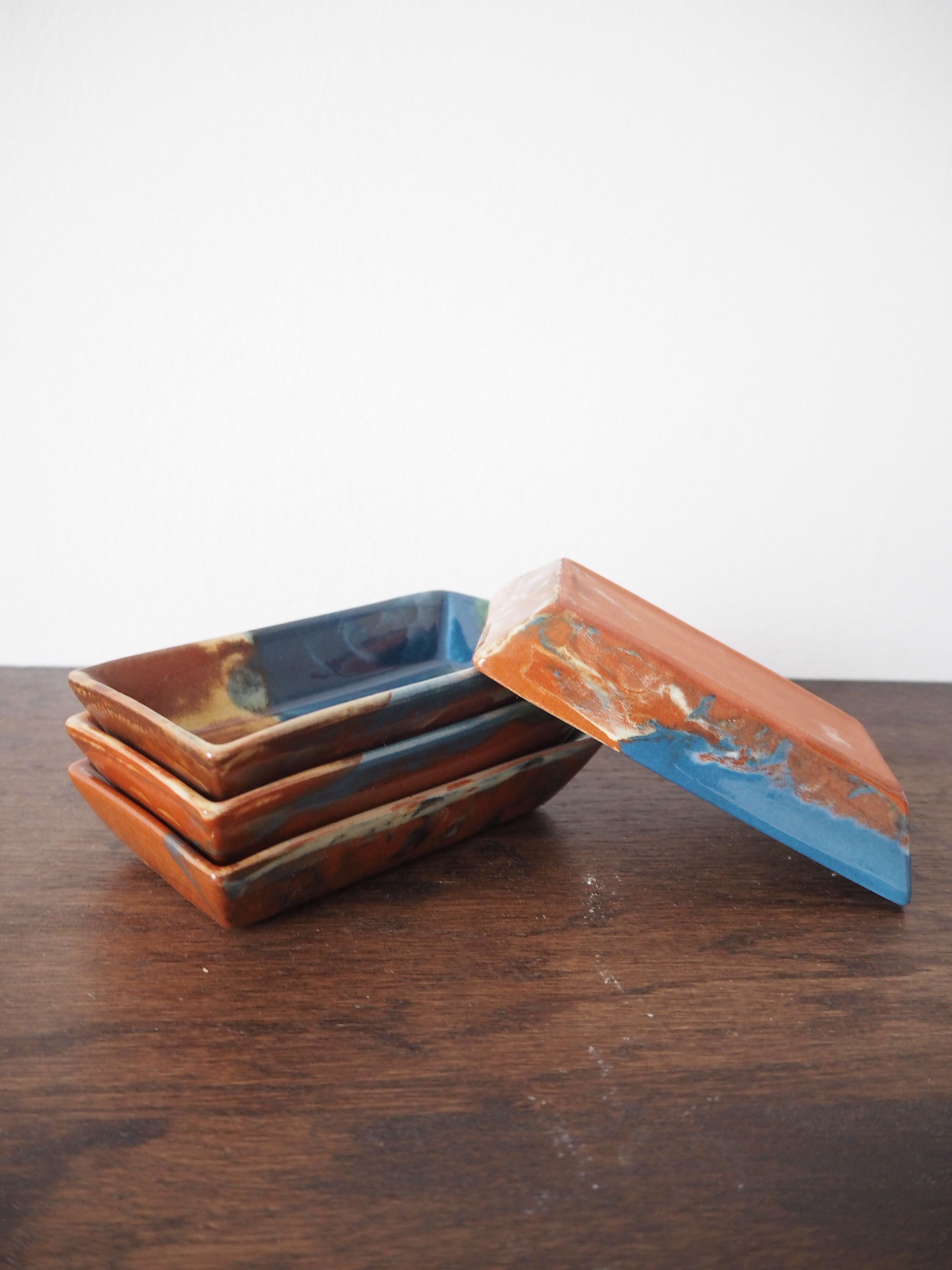 Set of 4 ramekins in glazed terracotta