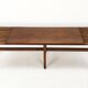 Bench in walnut and teak with brass feet, italy 1950s
