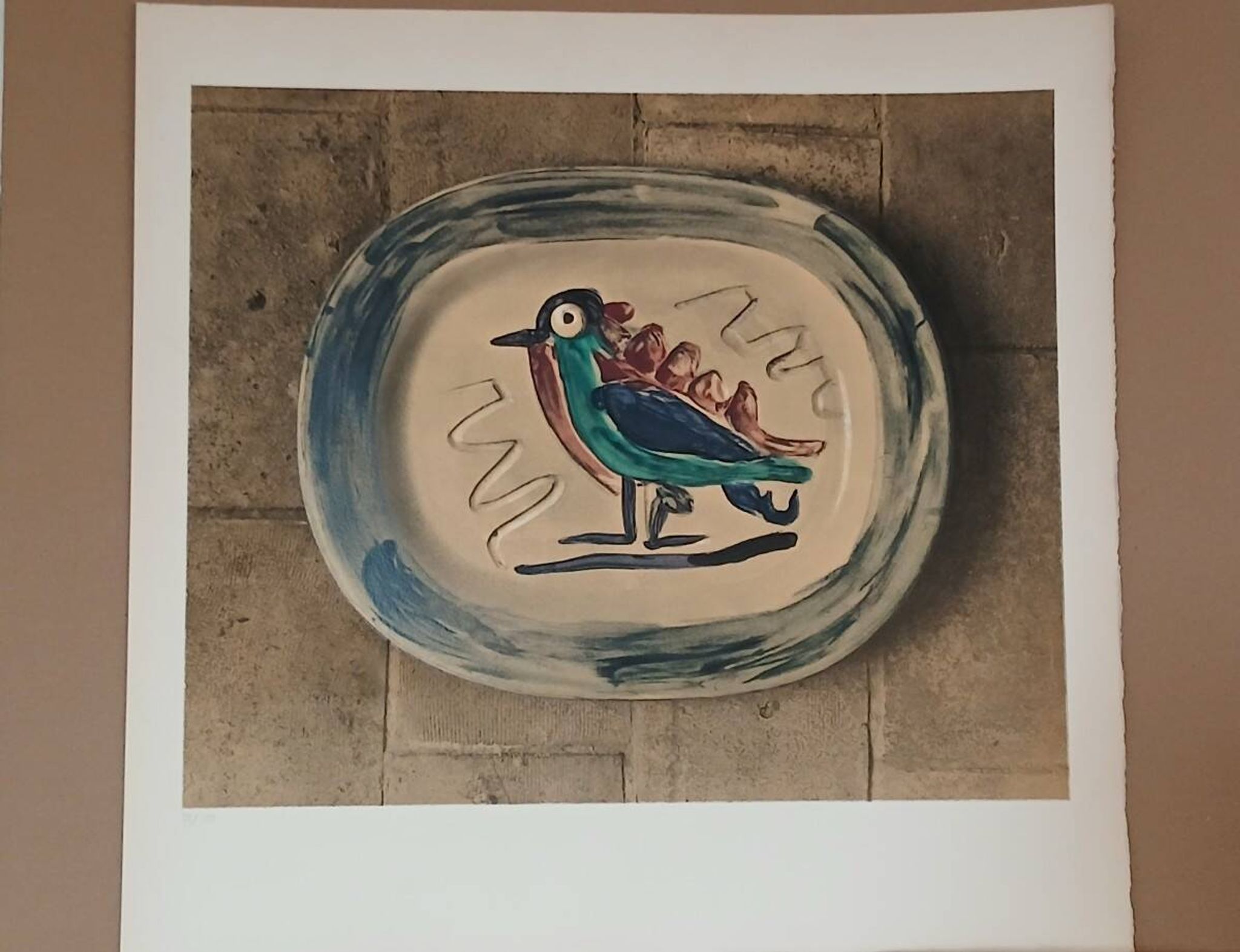 Pablo Picasso numérotée 84/100, lithographie céramique 1967