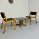 Vintage coffee table in wood and smoked glass, Scandinavian design, 70s