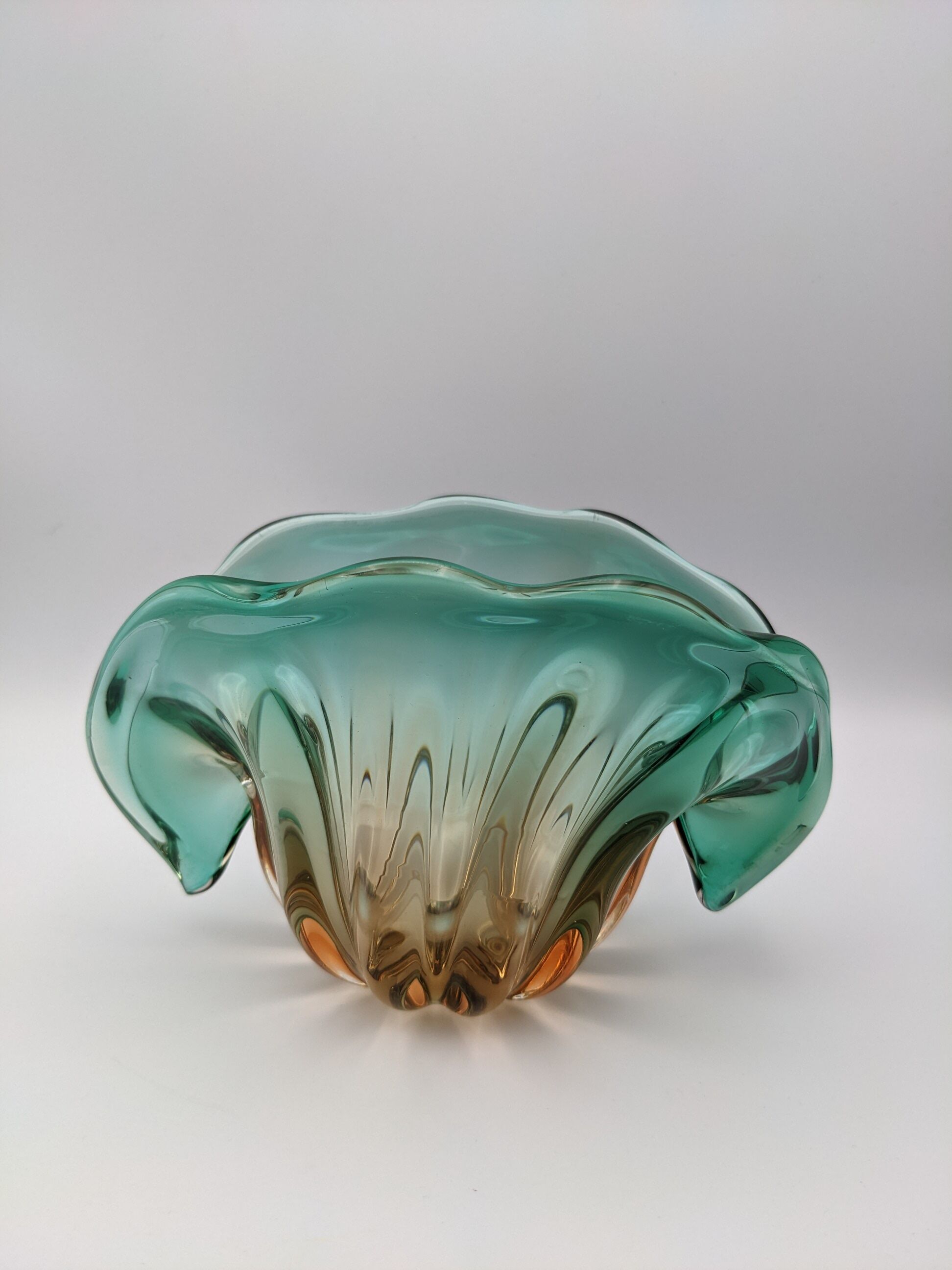 Vide-poche vase verre soufflé coquillage murano seguso bullicante